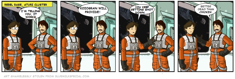 Check out BlueMilkSpecial.com's Star Wars parody comics. It's pretty funny.