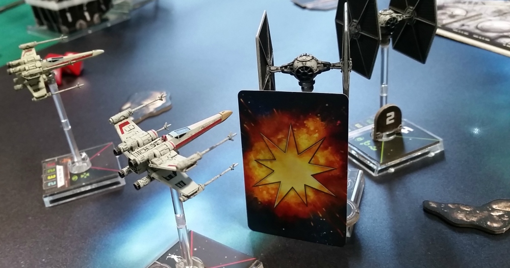 Rebel Transport X-Wing destroys TIE Fighter Heroes of the Aturi Cluster